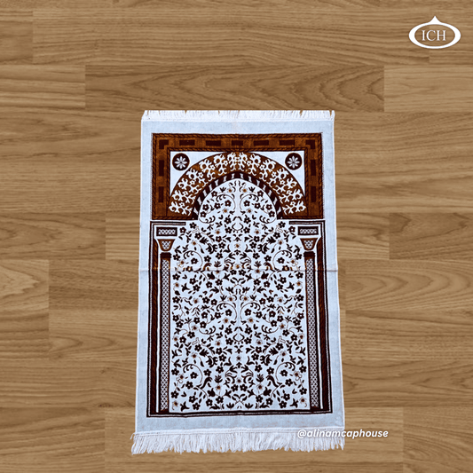Al Inam Prayer Rug ICH-0000-P14 – Luxury Islamic prayer mat by Al Inam Cap House, durable and beautifully patterned for Muslim worship.