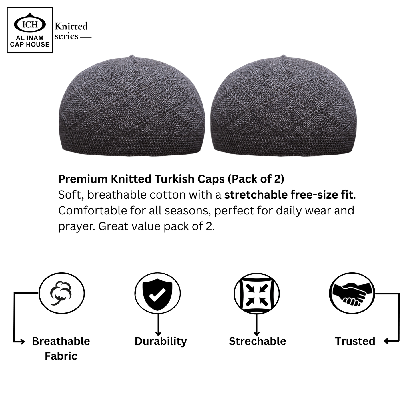 AL INAM KAMER (PACK OF 2) | 7 COLORS | CAP-0000-N15