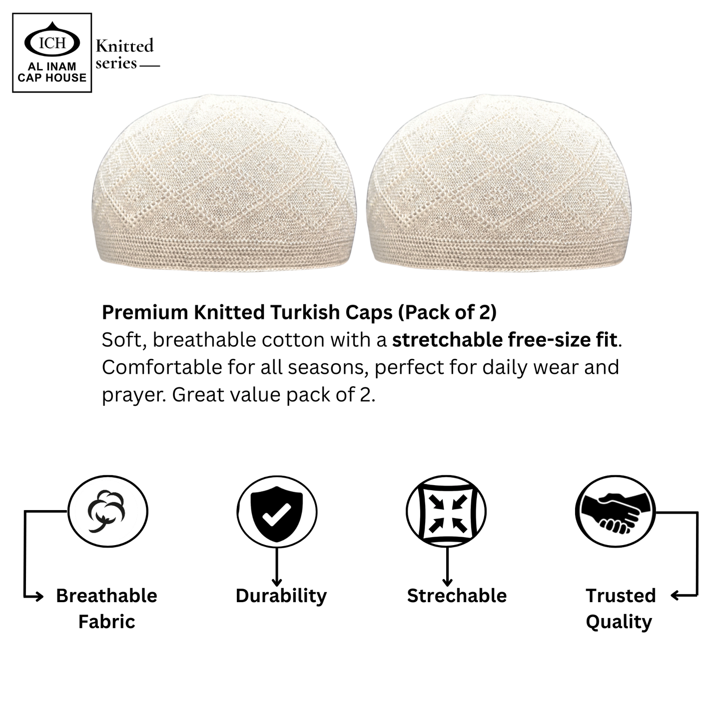 AL INAM KAMER (PACK OF 2) | 7 COLORS | CAP-0000-N15