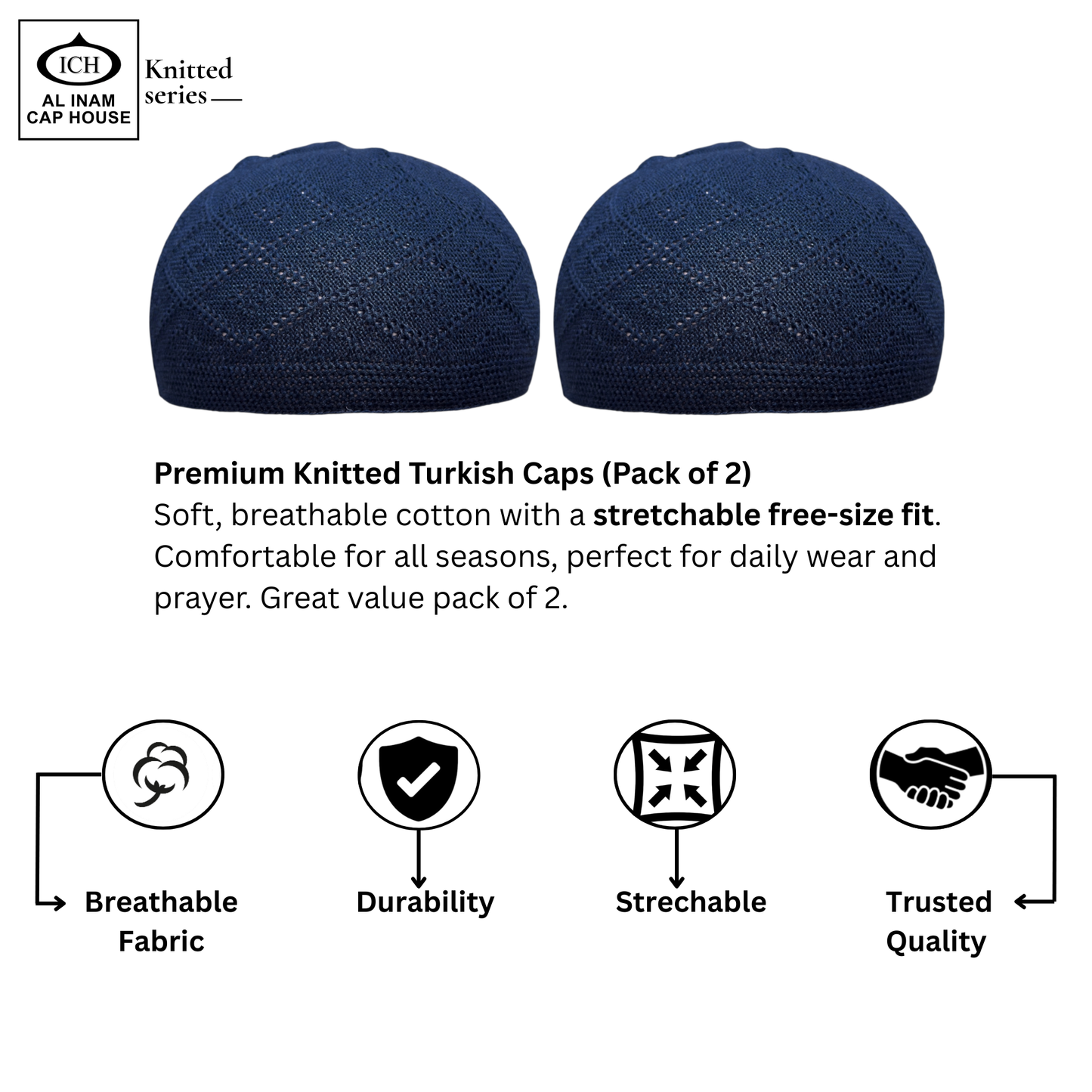 AL INAM KAMER (PACK OF 2) | 7 COLORS | CAP-0000-N15