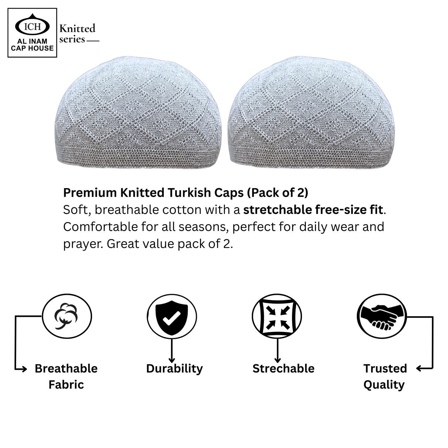 AL INAM KAMER (PACK OF 2) | 7 COLORS | CAP-0000-N15