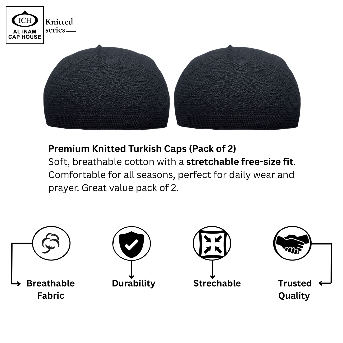 AL INAM KAMER (PACK OF 2) | 7 COLORS | CAP-0000-N15