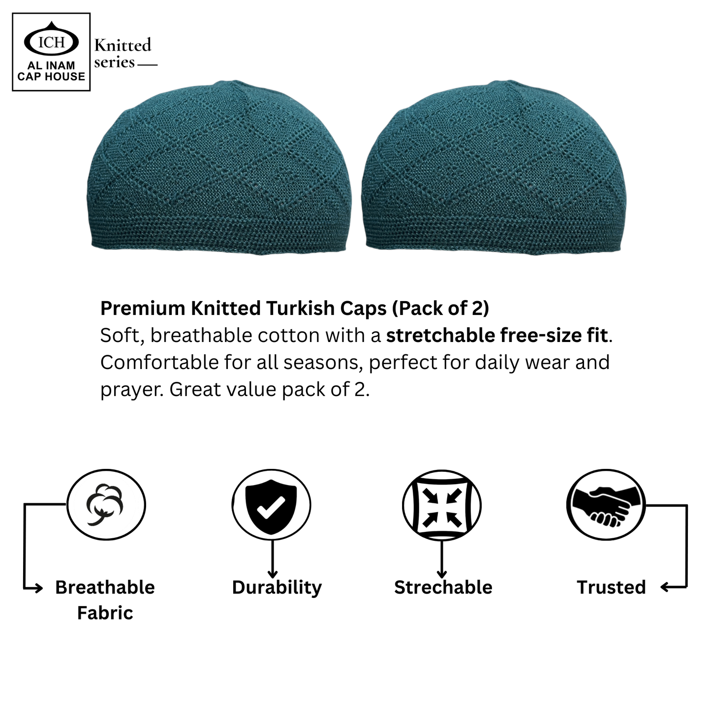 AL INAM KAMER (PACK OF 2) | 7 COLORS | CAP-0000-N15