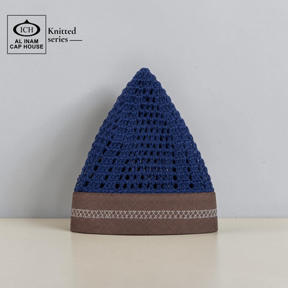 AL INAM CAP BLUE & BROWN | ICH-0001-N29