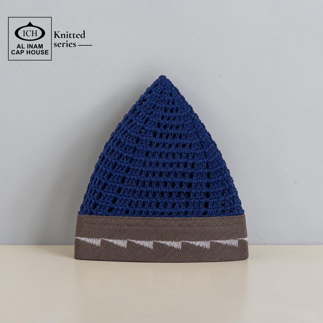 AL INAM CAP BLUE & BROWN | ICH-0002-N29