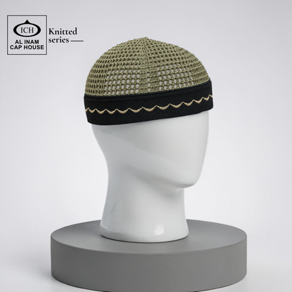 AL INAM CAP OLIVE GREEN & BLACK | ICH-0001-N29