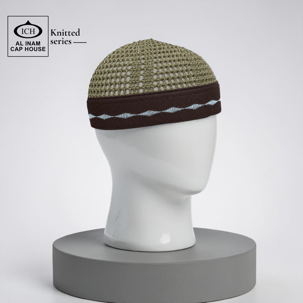 AL INAM CAP OLIVE GREEN & BROWN | ICH-0002-N29
