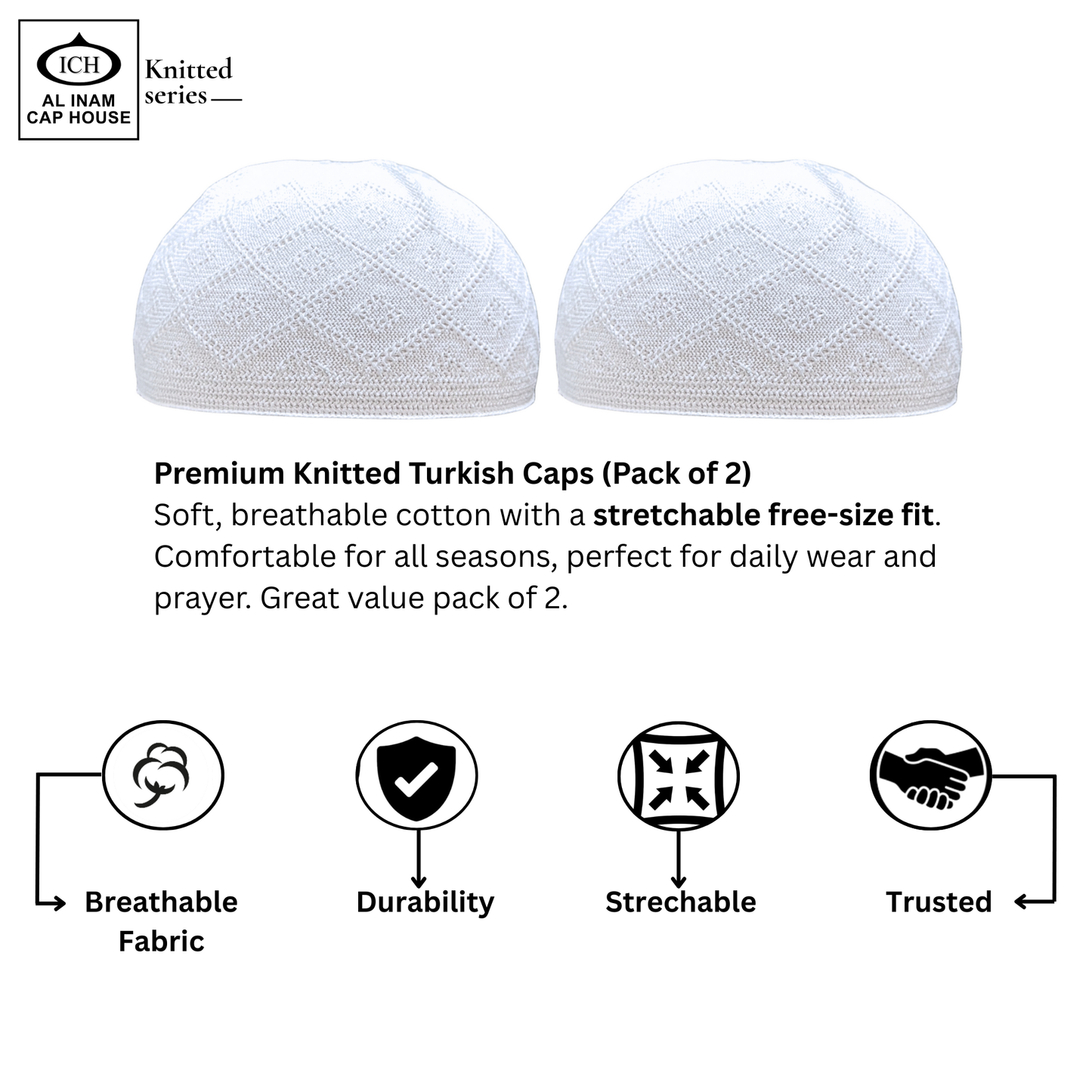 AL INAM KAMER (PACK OF 2) | 7 COLORS | CAP-0000-N15