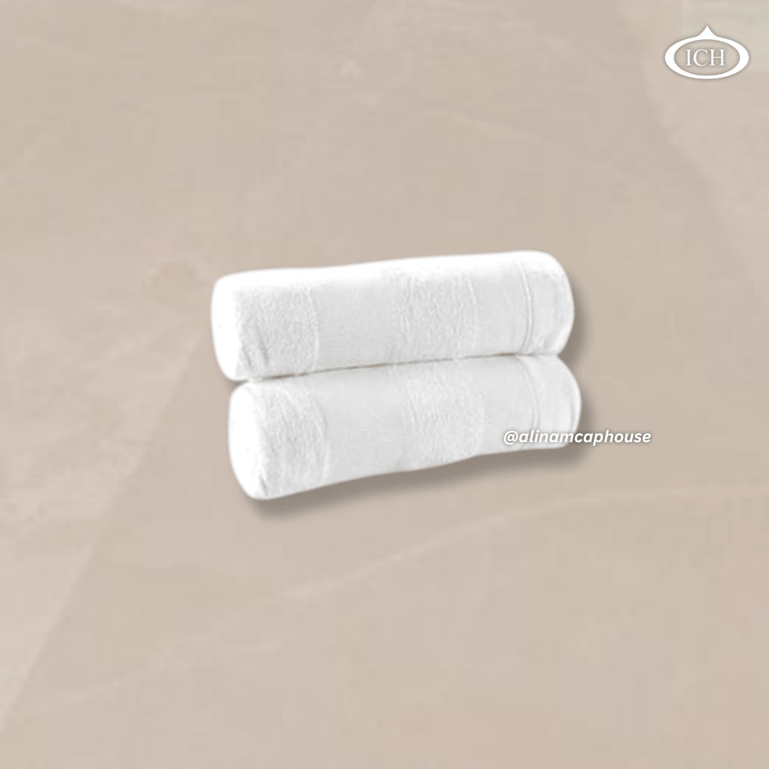 48x92 white ihram cloth rolled view, travel-friendly compact packaging, pure white Hajj and Umrah cloth, AL INAM CAP HOUSE