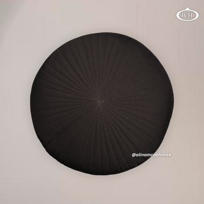 Badar Cap brown, elegant kufi design, top view, Islamic essentials, AL INAM CAP HOUSE