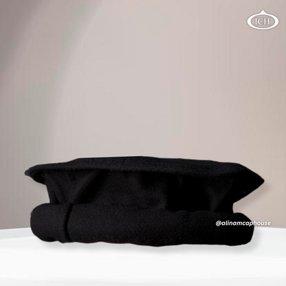Black blazer Kabuli cap, Islamic prayer cap, sleek blazer fabric, premium design, traditional Afghan topi