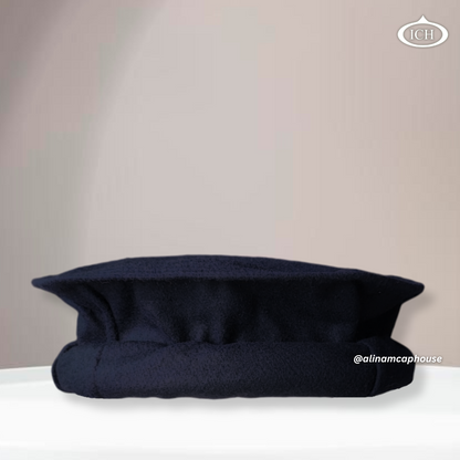 Dark blue blazer Kabuli cap, Islamic prayer topi, refined blazer fabric, elegant design