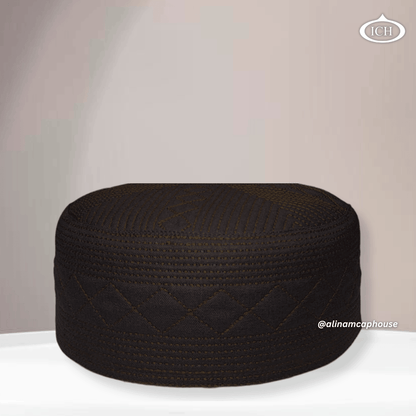 Al Inam Cap brown, premium Islamic cap, angled view, tradition and devotion, AL INAM CAP HOUSE