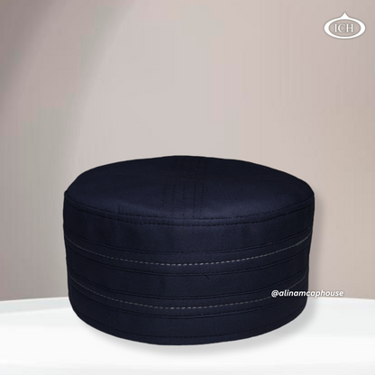 Al Inam Cap blue, serene Islamic cap, angled view, tradition and devotion, AL INAM CAP HOUSE