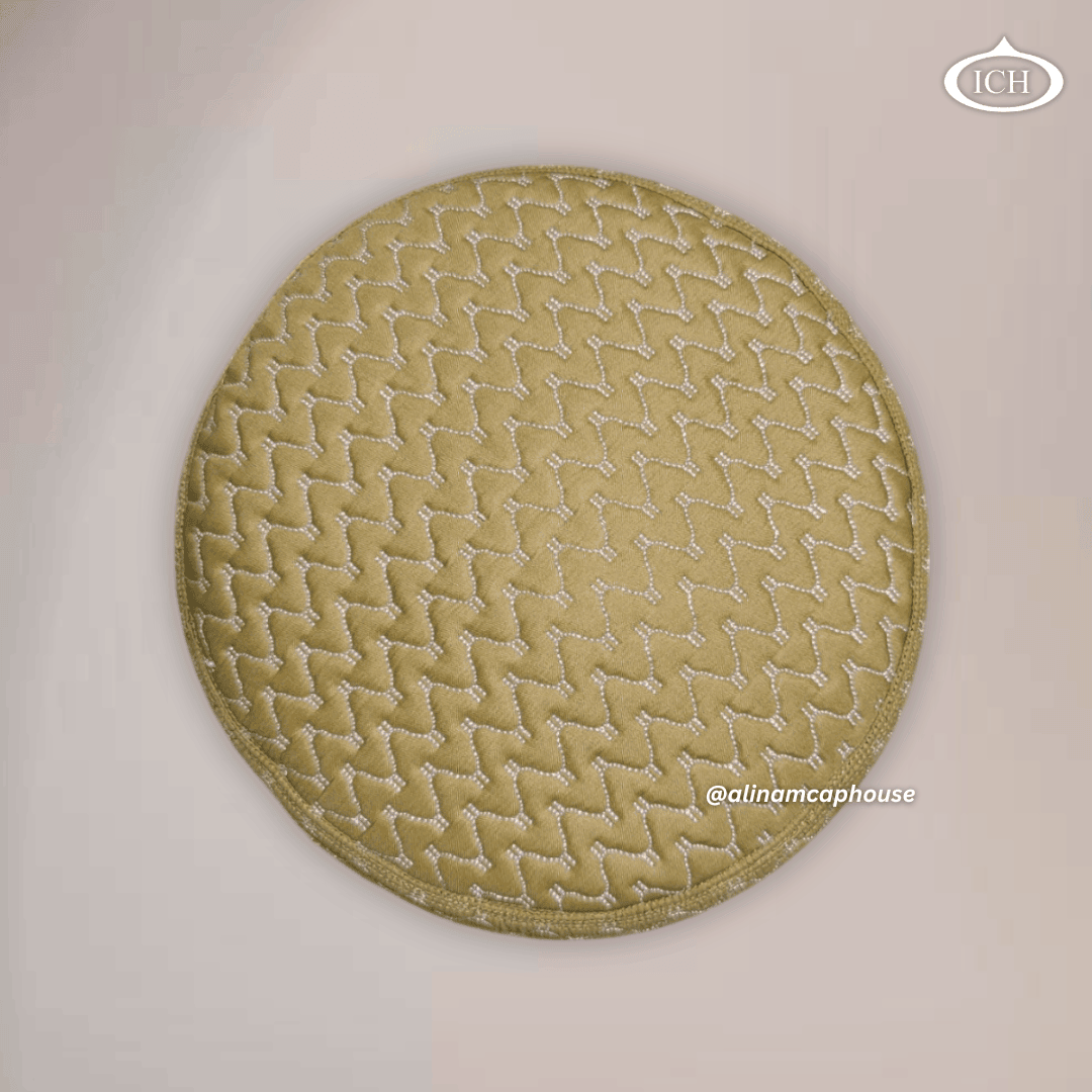 Al Inam Cap camel, elegant kufi design, top view, Islamic essentials, AL INAM CAP HOUSE