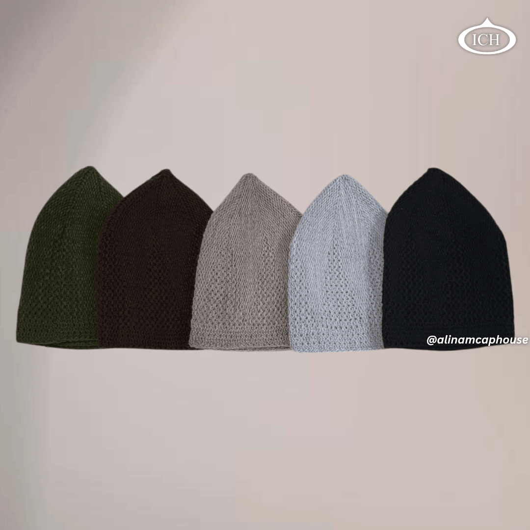 N07 Islamic prayer cap, soft breathable fabric, warm texture, AL INAM CAP HOUSE