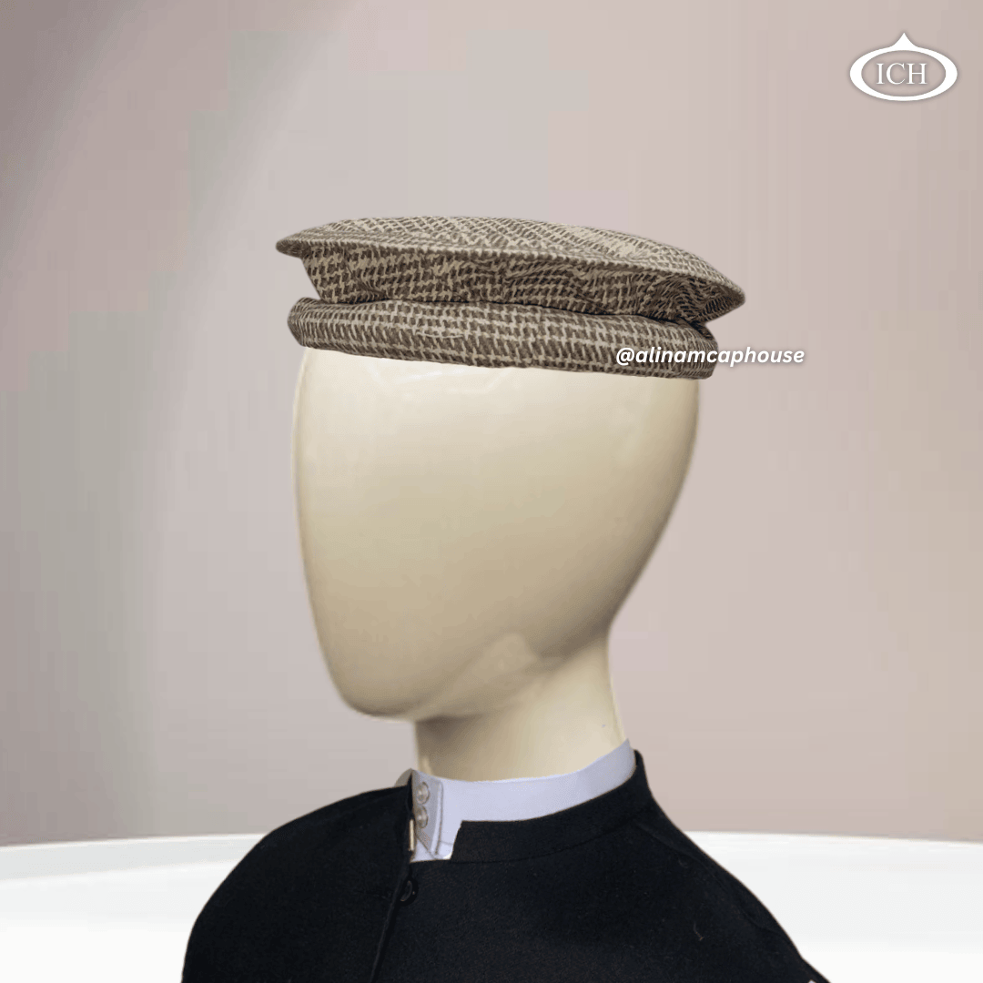 multicolor Kabuli cap angled, vivid design, elegant Islamic topi for men