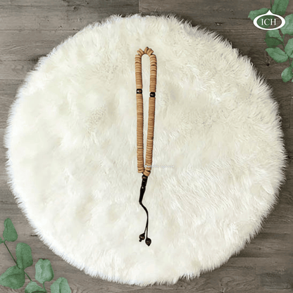 Al Inam light brown Islamic prayer tasbih – elegant misbaha beads for dhikr and salah, handmade Muslim prayer accessory