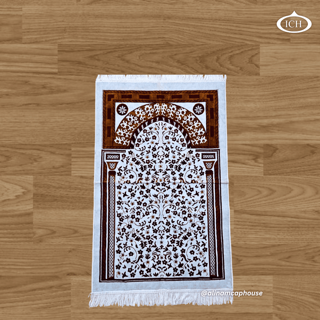 Al Inam Prayer Rug ICH-0000-P14 – Luxury Islamic prayer mat by Al Inam Cap House, durable and beautifully patterned for Muslim worship.