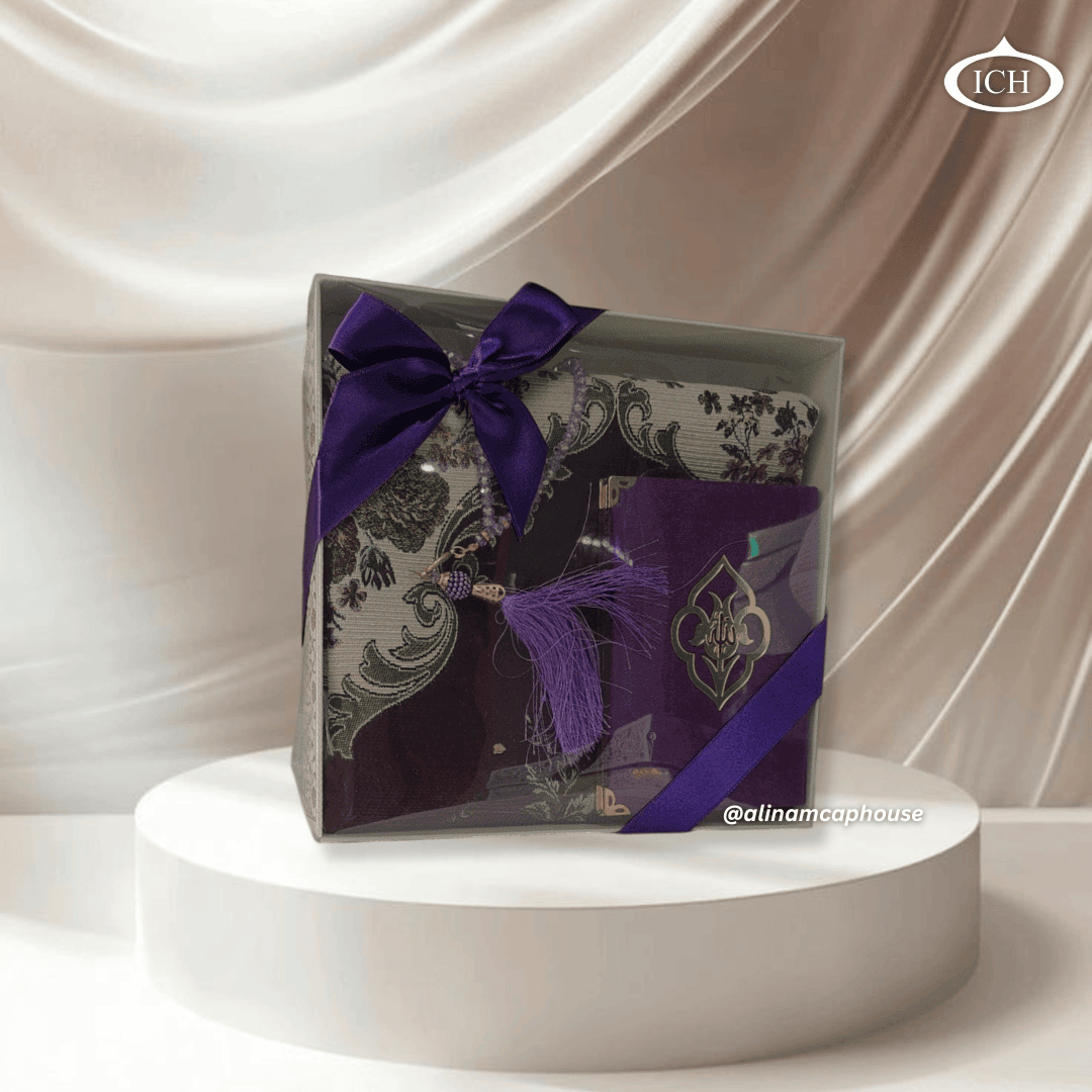 Al Inam Premium Eid Gift Collection ICH-0000-E10 – beautifully designed prayer mat and matching tasbih beads, crafted for comfort, style and spiritual focus.