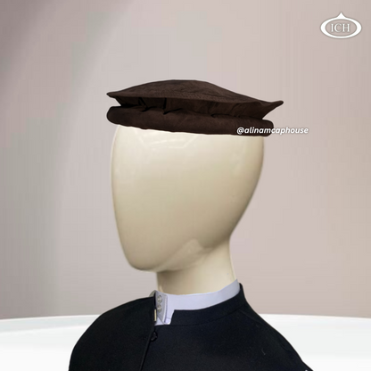 Brown velvet Kabuli cap, Afghan style Islamic topi, rich velvet texture, traditional prayer cap for men, AL INAM CAP HOUSE