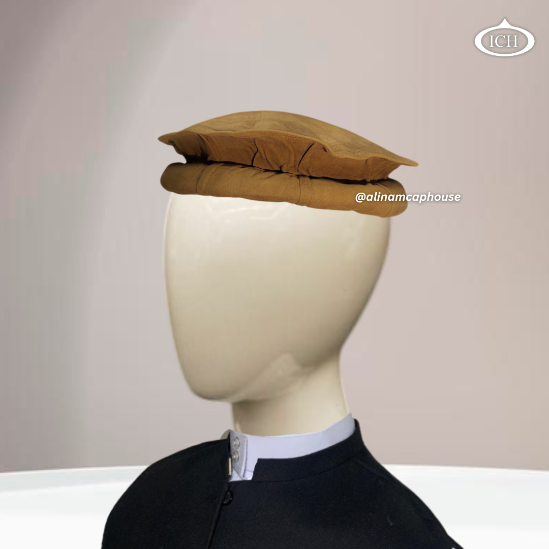 Camel velvet Kabuli topi, soft velvet prayer cap, elegant Islamic headwear for men, AL INAM CAP HOUSE