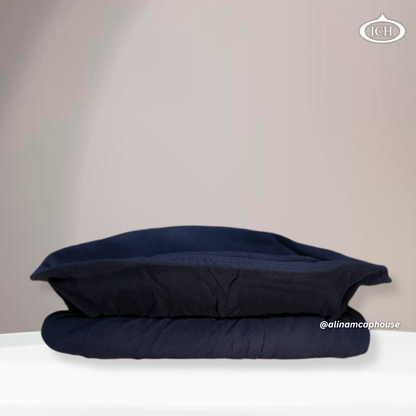 Dark blue velvet Kabuli cap, premium Islamic prayer cap, traditional Afghan topi, soft velvet finish, AL INAM CAP HOUSE