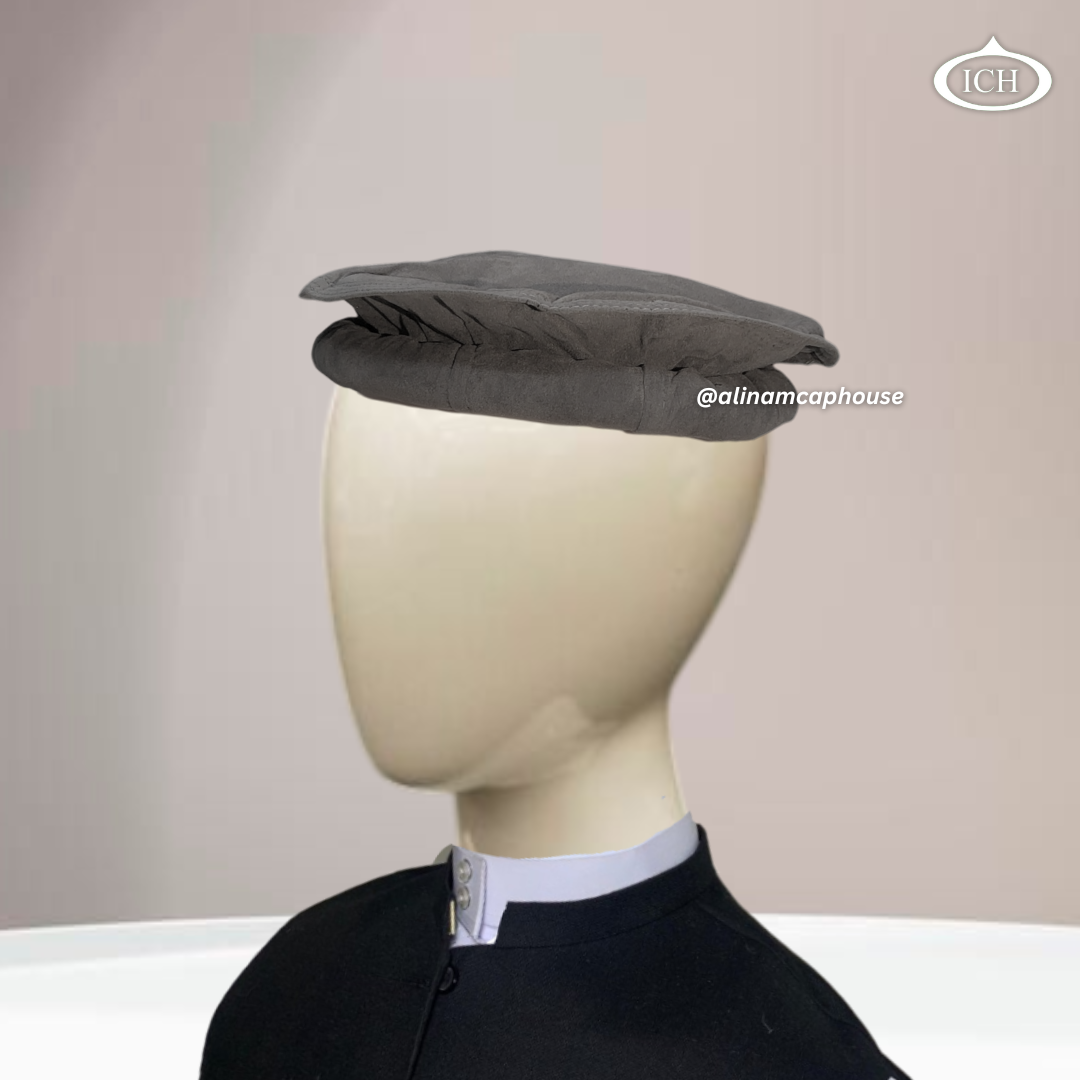 Dark grey velvet Kabuli topi, soft velvet prayer cap, handcrafted Islamic headwear, AL INAM CAP HOUSE