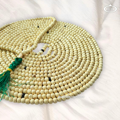 Al Inam White hazara Tasbih Islamic Prayer Beads for Dhikr, Muslim Tasbeeh, Spiritual Accessories