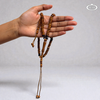 Premium Islamic Kokka tasbih with imam bead and tassel, handcrafted Kuka wood tasbeeh with spiritual significance